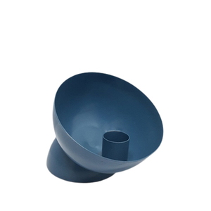 Bougeoir décoratif en fer de conception classique finition de couleur bleue produits décoratifs de table faits à la main - Product Image 1