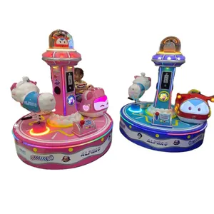 Customized Alpha Q Amusement Park Equipment Merry Go Around Kiddie Rides Gaming Machine Coin Operated Kids Carousel For Sale