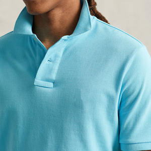T-shirts polos de golf vierges pour hommes de qualité supérieure polos décontractés à manches courtes avec logo brodé - Product Image 5