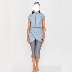 Burkini Rashguard Femme Coupe Haute 2 Pièces Personnalisable avec Logo Impression Haute Qualité Respirant Séchage Rapide Prix Bas Meilleures Ventes - Product Image 1