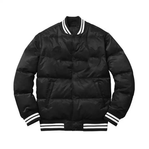 Blouson d'hiver avec logo brodé personnalisé pour hommes Bomber Varsity veste de baseball légère vêtements de ville surdimensionnés pour hommes - Product Image 4