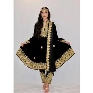 Thời Trang Hiện Đại Handmade Phụ Nữ Của Afghani Kuchi Thêu Nhung Áo Dài Phù Hợp Với 2025 Truyền Thống Wedding Party Mặc Cổ Điển - Product Image 4