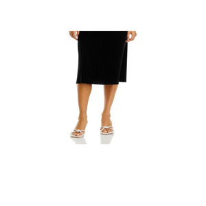 Abito tubino midi C by Bloomingdale's in tessuto di lana a coste di cashmere nero - Product Image 6