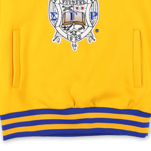 Sudadera con Capucha Bicolor Sigma Gamma Rho Azul y Dorado para Mujer, Sudadera con Capucha con Letras Griegas, Ropa de la Hermandad SGR, Corte Clásico - Product Image 6