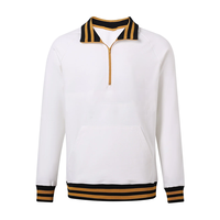 Vente en gros Alpha White Quarter Zip Sweatshirt-Pull lettre grecque brodé personnalisé pour hommes et femmes