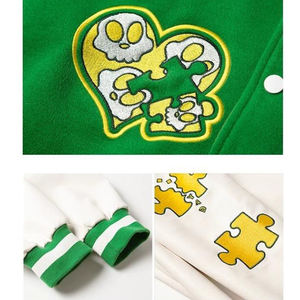 OEM Manufacture Custom logo Blank Plain <b>Varsity</b> <b>Jacket</b> Leather Sleeve Chain Chenille Embroidery <b>Vintage</b> Letterman <b>Varsity</b> <b>Jacket</b> - Product Image 5