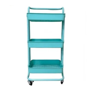 Three Layer Metal <b>Storage</b> <b>Cart</b> with Wheels Minimalist Design for Home <b>Storage</b> Organizer Handmade 3 Tier <b>Storage</b> Rack - Product Image 1
