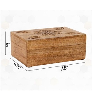 Top Quality Wooden Storage <b>Box</b> Handcrafted Design Natural Wood <b>Box</b> Mango and Acacia Wood <b>Keepsake</b> <b>Box</b> with Multiple Use - Product Image 6