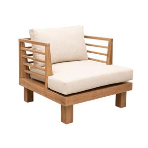 Chaise longue de patio minimaliste en teck canapé de jardin extérieur - Product Image 1