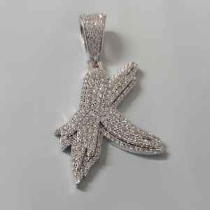 Personalizable 'K' letra Moissanite diamante colgante joyería fina colgante y dijes Hip Hop 925 colgante de plata esterlina - Product Image 2