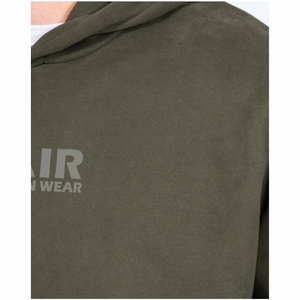 เสื้อฮู้ดสวมหัวผ้าฝ้าย100% โอเวอร์ไซส์สำหรับผู้ชายดีไซน์ไหล่ตกดีไซน์3D ปักลายสีพื้นไซส์ใหญ่สำหรับฤดูหนาว - Product Image 4