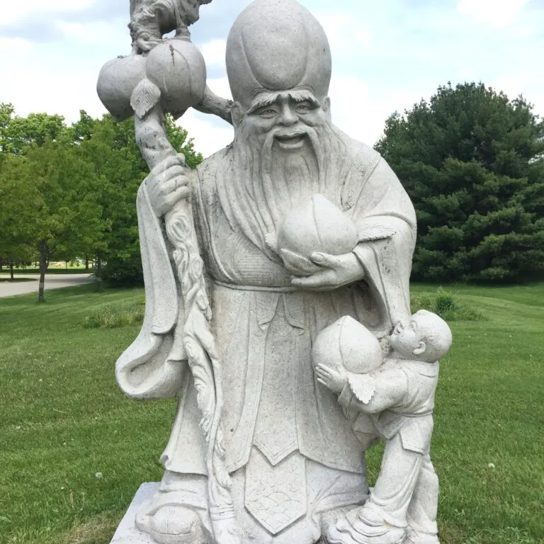 JK Chinese Taoist The God Of Longevity Old Man Lucky God Sculptures Myth Story Stone Antique Mascot Famous Buddha Figures Statue