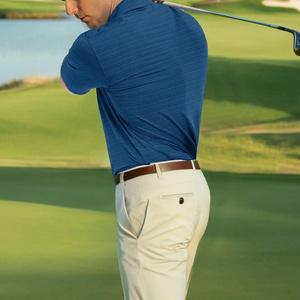 Polo à rayures horizontales avec texture en coton doux idéal pour le bureau ou les voyages décontractés - Product Image 5