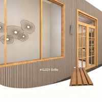 Panneau mural creux en WPC ASA GJ221 de longueur personnalisée, étanche, pour les façades d'hôtels, de restaurants, de commerces et de bâtiments commerciaux