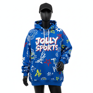 Sudadera Extra Grande para Mujer, Algodón Premium, Felpa de Poliéster, 320 GSM, Azul Suave, Estampado Completo, Logotipo Personalizado con Serigrafía, Sudadera Básica - Product Image 1