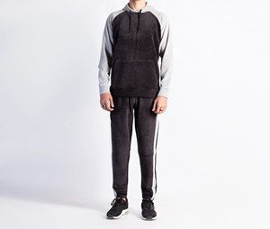 Conjunto Deportivo Personalizado de Dos Colores Estilo Americano con Mangas, Ropa Deportiva Informal para Hombre, Conjunto de Sudadera con Capucha y Pantalones Deportivos - Product Image 1