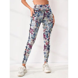 Pantalones de Yoga de cintura alta para mujer, ropa deportiva al por mayor de fábrica, mallas de gimnasio con estampado personalizado, mallas de mujer de talla grande con control de barriga - Product Image 1
