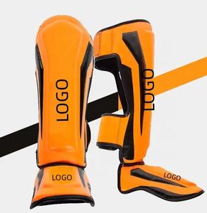GAF โลโก้ที่กําหนดเองความต้านทานหนังศิลปะการต่อสู้แผ่นกรามมวย Shin Instep Guards การฝึกอบรม Shin Guards - Product Image 1