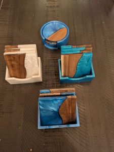 Sous-verres en résine de bois durable de nouvelle conception, sous-verres en résine époxy pour les boissons, verrerie de qualité provenant de Quality Enterprises - Product Image 3