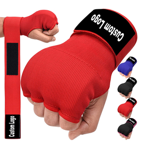 Gants de boxe avec logo personnalisé avec bandes intérieures en gel Matériau en cuir de protection pour l'entraînement de boxe MMA - Product Image 1