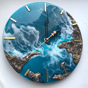 HORLOGES MURALES EN RÉSINE ÉPOXY EXPANSION pour des espaces exquis Cadeau unique pour la décoration intérieure Horloge murale époxy océanique par Antique Creation - Product Image 1