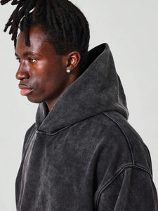 Trending Distressed Washed Hoodie Customized Men Trending Pullover Printed Hoodie Fleece Comfortable - Product Image 4