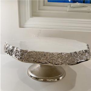 Support à gâteau rond en métal plaqué or décoratif fantaisie pour décoration de mariage, finition brillante, outil pour gâteau, décoration de fête d'anniversaire - Product Image 2