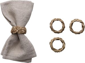 Juego de 4 servilleteros de algas marinas hechos a mano naturales de alta calidad para Decoración de mesa, decoración de Navidad y boda - Product Image 3