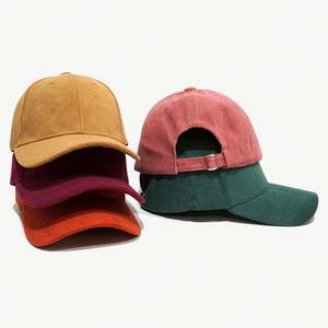 Wholesale Custom Logo Plain Suede Baseball Caps Solid Color Plain Suede Baseball <b>Hats</b> with Lower MOQ in Stock - Product Image 2