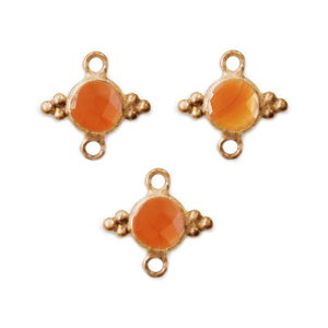 Venta caliente joyería de moda colgante 4mm pequeño Aqua Calcedonia forma redonda colgante oro Vermeil plata esterlina piedra natal encanto - Product Image 6