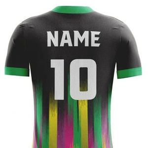 Maillots de football personnalisés de haute qualité à manches courtes, transfert thermique, 100% polyester, séchage rapide, extensible, uniformes d'équipe de football - Product Image 6