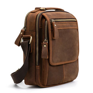 En Stock Vintage Mode Grande Capacité Élastique En Cuir Véritable Hommes Taille Ceinture Sac Fanny Pack Taille Pochette Sac En Cuir - Product Image 2