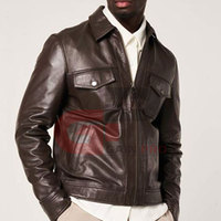 Dernière meilleure qualité hommes veste Harrington en cuir en prix de gros couleurs personnalisées en gros Harrington vestes en cuir