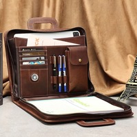 Dossier de conférence avec NotepadLeather A4 Dossier Porte-documents pour réunions d'affaires Fournitures de bureau LPF-0203