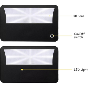 ओम क्रेडिट कार्ड आकार की जेब आवर्धक लेंस 3x लाउप फ्रेनल आवर्धन - Product Image 5