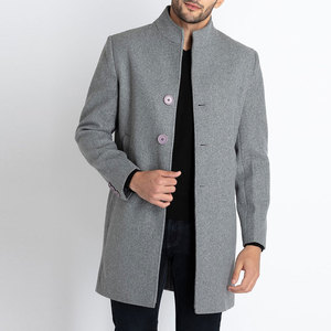 Meilleur style facile à adapter belle personnalité hommes manteau haute rue usine conception appropriée bouton avant Style hommes Long manteau - Product Image 5