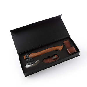 Hache à double lame en acier à haute teneur en carbone forgée à la main, avec manche en acier, qualité industrielle, pour le camping, vente Bochen - Product Image 4