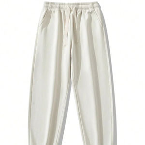 Pantalon de survêtement épais et ample pour homme, taille haute, décontracté, pour l'hiver, avec logo personnalisé brodé, en molleton - Product Image 1