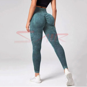 Leggings de sport pour femmes taille haute personnalisés nouveau pantalon de yoga d'entraînement sans couture avec fonction de levage des fesses décontracté taille moyenne Gym Fitness - Product Image 3