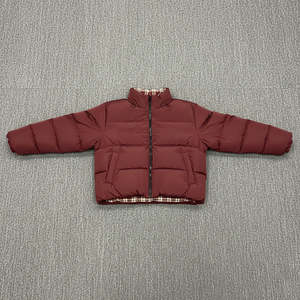 Nouvelle conception, veste matelassée pour femme de couleur marron foncé, tissu respirant, manches longues, veste à fermeture éclair oversize, veste à bulles pour l'hiver - Product Image 2