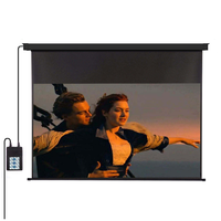 Écrans de projection électroniques noirs 4K HD 16:9 motorisés pour la maison, les fêtes et le bureau