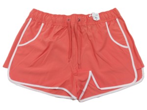 Short de bain élastique taille haute pour femme Style européen américain Short de plage de couleur unie - Product Image 1