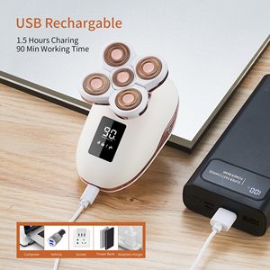 Depiladora Eléctrica Rotativa 2 en 1 para Mujer, Recortadora de Bikini con Resistencia al Agua IPX7, Fuente de Alimentación USB, Depilación Facial y Púbica - Product Image 1
