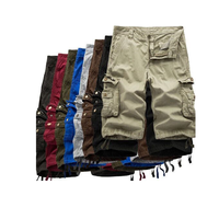 Shorts cargo en toile tricotée pour hommes, décontractés, coupe-vent, respirants, écologiques, séchage rapide, anti-plis, 100 % coton, grandes tailles