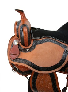 Sillín occidental de caballo de cuero genuino de calidad superior Sillín occidental de carreras de barril para montar a caballo - Product Image 5