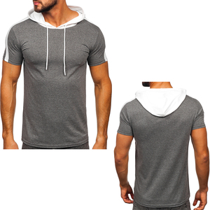 Sudadera con Capucha de Manga Corta para Hombre, 60% Algodón, 40% Poliéster, con Cordón, Bolsillos, Diseño Sólido, Tejido de Punto, Personalizable, Transpirable, para Otoño - Product Image 6