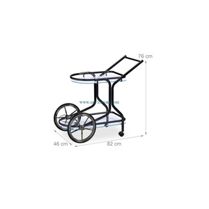 Marvelous Designing Black Powder Coated Modern <b>Large</b> Food Serving Trolley Standard Decorative New Arrival Hotels Serving Carts - Product Image 1