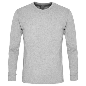 Gran oferta 2025 de alta calidad personalizada para hombre de manga larga Casual Color sólido 100% algodón estambre transpirable cuello de punto ecológico - Product Image 1