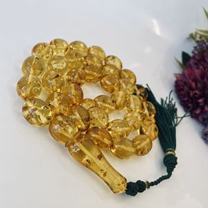 Tasbih de Ámbar Báltico Natural, Cuentas de Oliva Amarillas, Regalo de Ramadán - Product Image 3