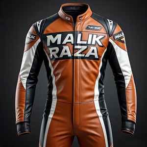Traje de cuero de motocicleta de una pieza, ajuste personalizado, armadura aprobada CE, paneles perforados transpirables, ropa de carrera compatible con airbag - Product Image 1